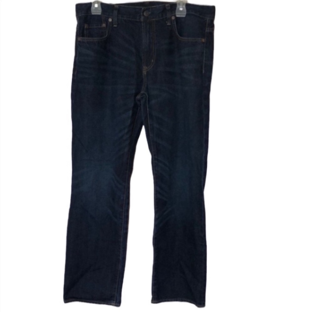 Aeropostale Blue Jeans Cotton Straight Leg Dark Wash Denim Distressed Dressy NEW